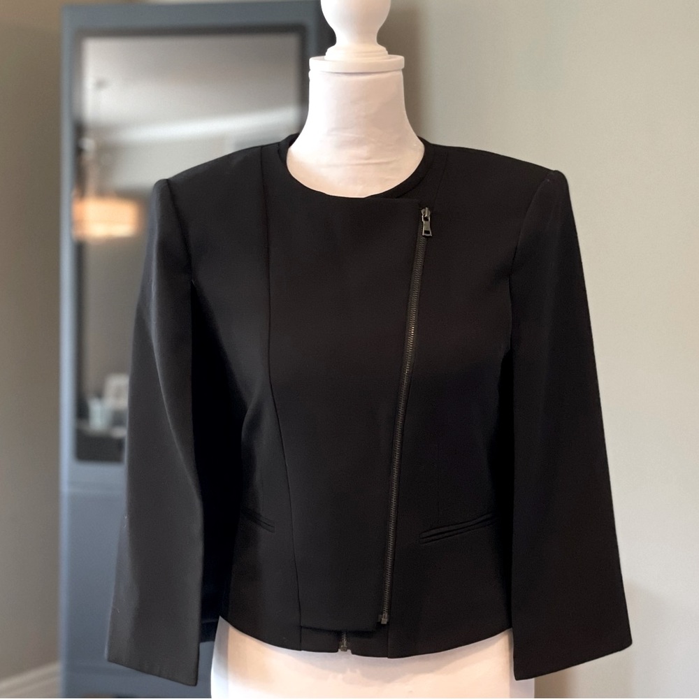 BCBG Black XXS Cape Jacket